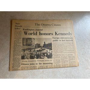 The Ottawa Citizen Kennedy Funeral Vintage Monday November 25 1963 Newspaper Sec